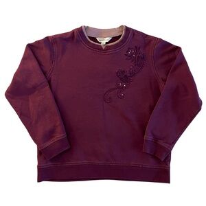 Northern Reflections purple floral crewneck sweater - women’s petite small